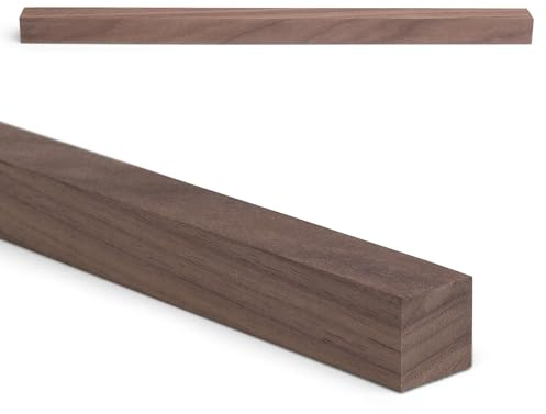 Woodsellers Holzleiste Nussbaum gehobelt [Massivholz & verleimfertig] – Nussbaumholz Leiste technisch getrocknet 10–12%, allseitig gehobelt, naturbelassen – für Möbelbau & Innenausbau (25x25x1000mm)