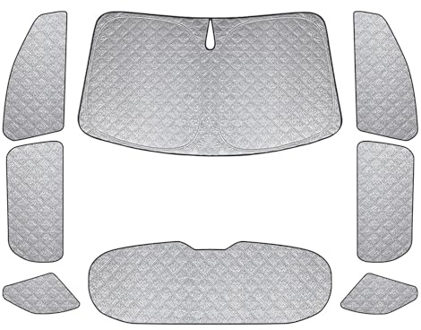Parasol para Parabrisas Compatible con Peugeot 5008 P87 2017-2024, Juego de Protector de Parabrisas, Juego de Ventana de Persiana Térmica Interior con Bolsa Almacenamiento - 8 Piezas