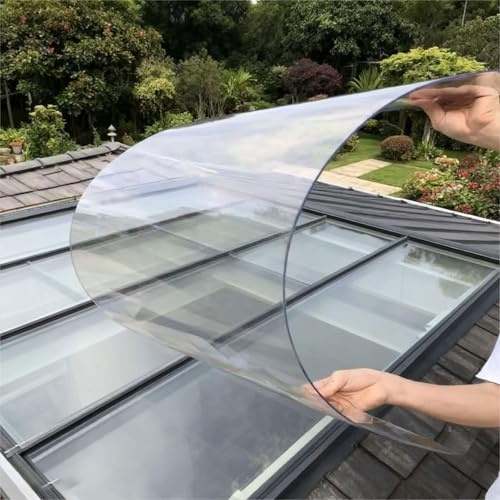 Transparent Gewächshaus Replacement 1.2x5m platten Kunststoffplatten 1,2 mm Polycarbonatplatten Dachplatten,Schlagfestes PC Platten,Isolierplatten,Gewächshaus-Außen Terrassen Dach Regen Abdeckung
