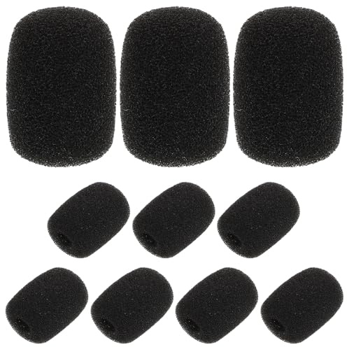 HOUDERCO Schaumstoff Windschutz Geräuschdämpfend für Headset Mikrofone 10 Stück – Passgenaue Lavalier Mikrofon Abdeckung Schwamm Kompatibel mit Helmmikrofonen