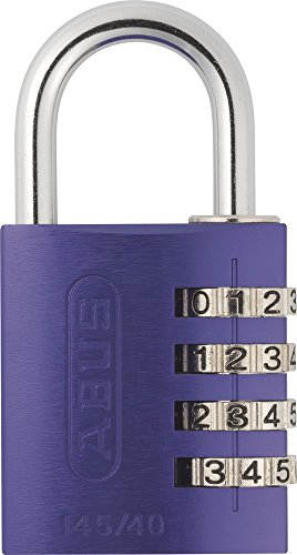 ABUS Zahlenschloss 145/40 Lila - Kofferschloss, Spindschloss u. v. m. - Aluminium-Vorhängeschloss - individuell einstellbarer Zahlencode - ABUS-Sicherheitslevel 4