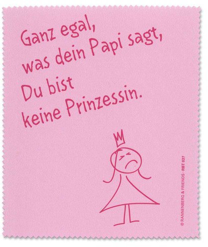 Brillenputztuch Putztuch Displayputztuch Du bist keine Prinzessin 17,5 x 11 cm