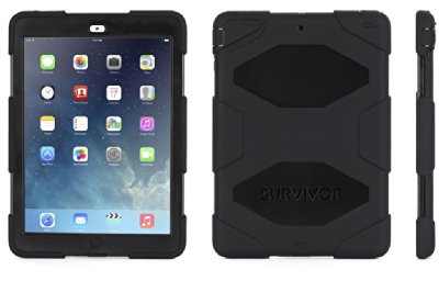 Griffin Survivor Military Case with Kick Stand for iPad Air - Black