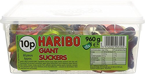 Haribo Giant Dummies Sweets Tub, 60 Pieces
