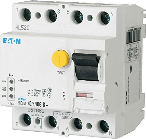 Eaton 167901 digitaler allstromsensitiver FI-Schalter, 40A, 4p, 300mA, Typ S/B