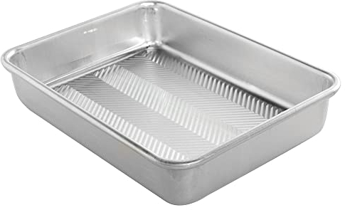 Nordic Ware Prism 9 x 13 Rectangular Cake Pan, Aluminium Baking Tin with Improved Airflow, Premium Bakeware Made in The USA, Silver