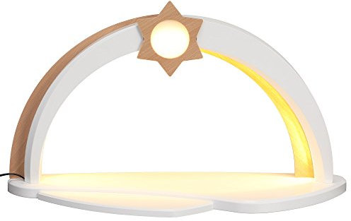Rudolphs Schatzkiste Schwibbogen unbestückt mit LED elektrisch BxH 44x25cm NEU Lichterbogen Fensterbogen Spitzbogen Erzgebirge Seiffen Weihnachten Beleuchtung Fensterschmuck Bogen Fe