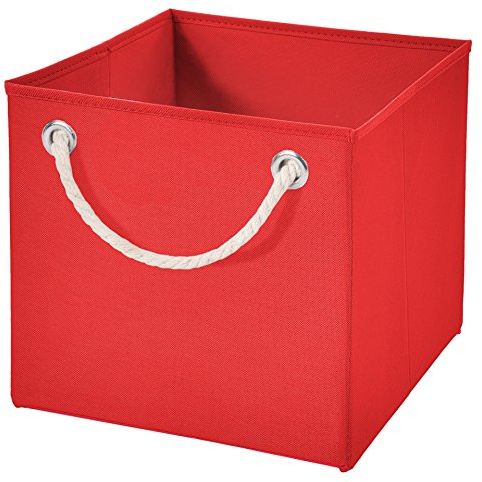 Stick&Shine 1x Aufbewahrungs Korb Rot Faltbox 15 x 15 x 15 cm Regalkorb faltbar mit Kordel