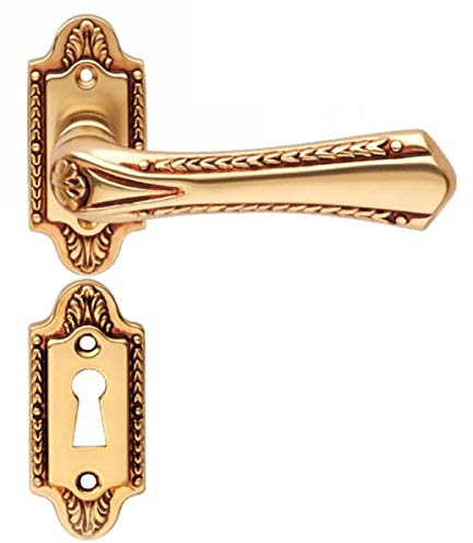 Casa Padrino Jugendstil Türklinken Set Französisches Gold 14,1 x H. 8,1 cm - Barock & Jugendstil Türgriffe im klassischen Design