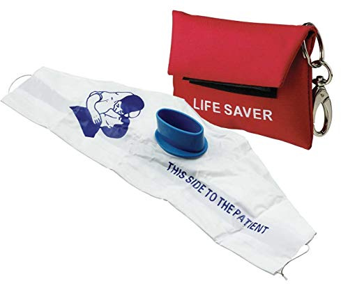 10 Stück rote Res-Cue Key Mini CPR Schlüsselanhänger Masken / Gesichtsschutz Barriere Kits