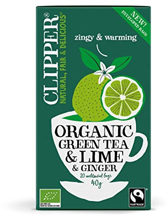 Green Tea with Lime and Ginger FAIR Trade BIO 40 g (20 x 2 g) - CLIPPER