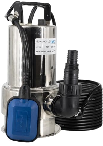 Elettropompa sommergibile Daytona Acque Scure Chiare Pulite Immersione Acciaio Inox 750 Watt HP 1 Uso Domestico