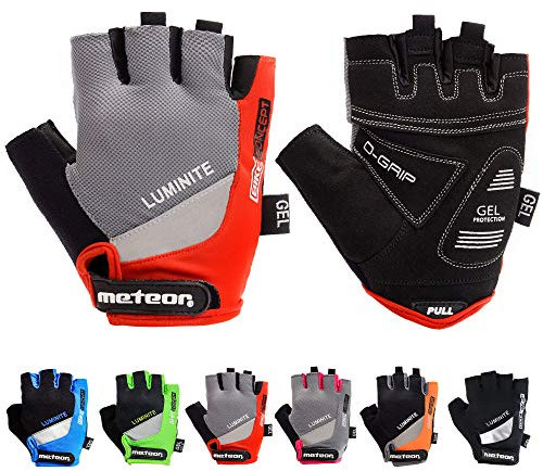 meteor Fahrradhandschuhe MTB Gel GX31 Grün Fahrradhandschuhe MTB Fahrradhandschuhe Damen Fahrradhandschuhe Downhill Fahrradhandschuhe Kinder (XS, Rot)