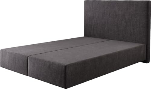 DELIFE Boxspringgestell Dream-Well Mikrofaser Schwarz 140x200 cm Bettgestell