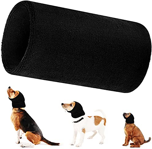 Weewooday Hunde Schal Hals und Ohren Wärmer Haustier Ohr Wickel Schal Winter Hund Hut Strick Halswärmer Kopfbedeckung für Komfort, Anti-Angst am Lärmplatz (5,9 x 7,8 Zoll)