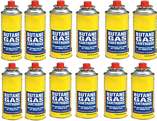 Aspect Camping Gas, Canisters for Camping Stove, Butane Gas Perfect Suitable for Portable Stove, BBQ, Gas Heaters, Blow Torches Safe and Secure Bottle (Pack of 12)