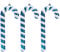 Christmas Concepts® Pack of 3–250mm (10) Extra Large Candy Cane Baubles – Shiny & Glitter Decorated – Christmas Decorations (Midnight Blue)