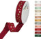 Halbach Seidenbänder Weihnachtsband 25 mm x 18 m Geschenkband für Weihnachten zum Einpacken von Geschenken, Schleifenband mit Sternen in Gold bedruckt und Lurexkanten, Farbe: Dunkelrot
