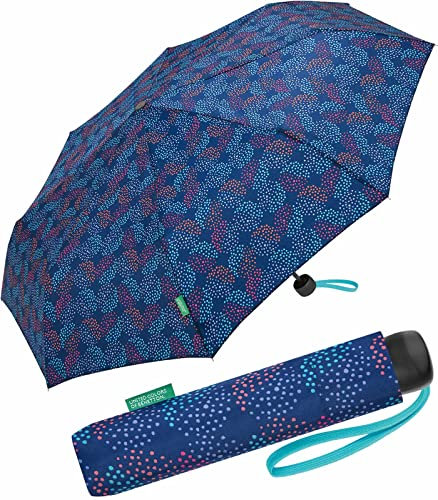 Benetton Taschenschirm Super Mini Pop Dots - Bellwether Blue