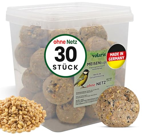 Eggersmann volaris 30 gomitoli di cince senza rete, 2,7 kg, sfera di grani per uccelli selvatici, mangime ricco di sostanze nutritive per tutte le specie di uccelli