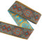 FINGERINSPIRE 5 m Jacquard Band 50 mm Breit Vintage Blumenstickerei Mit Blattmustern Sattelbraun Polycotton Boho Bestickter Bortenstoff Zum Nähen Basteln Heimdekoration