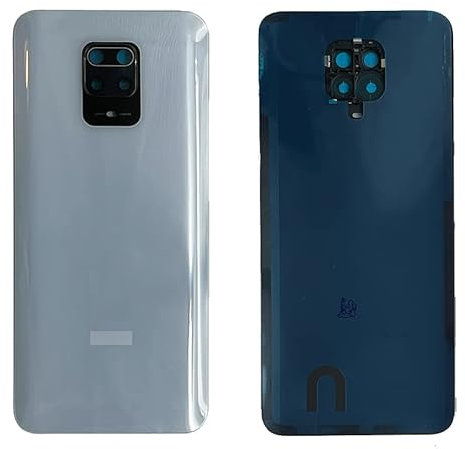iYAiYO Cubierta Trasera de Cristal con Lente Cámara para Xiaomi Redmi Note 9S Pieza de Repuesto de Carcasa Cubierta de Batería Trasera con Adhesivo Preinstalado-Blanco