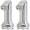 Vthoviwa 40 Zoll/18 Farbens Luftballon Zahlen 11 Silbrig, Luftballon 11. Geburtstag Foil Ballon, 0123456789,10-19,20-25,30,40,50,60,70,80,90, Folienballon 11 Party Dekoration Helium Unterstützen