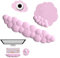 Delmkin Tapis de souris avec repose-poignet - Ergonomique - Repose-poignet - Clavier - Avec dessous de verre - Pour jeux et bureau - Rose