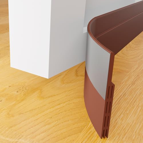YUCONECT Burlete Puerta Entrada - Aislante Puertas de Entrada - Burlete Bajo Puerta Exterior para Evitar la Entrada de Frio - Burlete Goma Autoadhesivo para Puerta Corredera y de Garaje - 1 M Marron