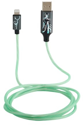 Harry Potter Câble de charge Lightning MFI sous licence officielle avec effet de lumière fluide, charge rapide et synchronisation des données. Pour iPhone, tablettes, écouteurs Bluetooth, banques