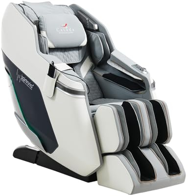 Pollux Massagesessel Casada - Massagestuhl, 2D-Massage, Zero-Gravity, Wärme-Funktion, Ganzkörper-Massage, Audiostimulation (Weiß-Grau)