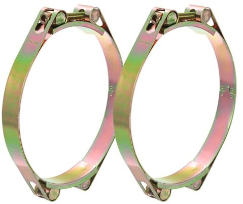 sourcing map 2Pcs T-Bolt Hose Clamps, 150-160mm/5.91-6.3 ID Range, Carbon Steel Radiator Hose Clamp Intake Clamp for Truck Exhaust