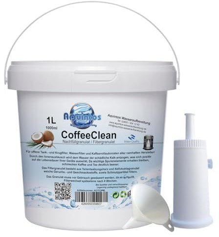 ReFill Wasserfilter passend für EXPRESSI Kapselmaschinen von ALDI für Kapselmaschinen One Sqaure Wave Twins || mit Filterpatrone Wasserfilter (1 Liter Nachfüllset)