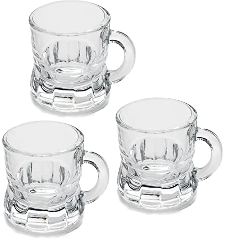 48er-Set Schnapsglas mit Henkel, klare Shotgläser 2-3cl, universell einsetzbare Likörgläser, Aperitif-Gläser, Dessertgläser, Eierlikör-Gläser – ideal für Partys (Silber)