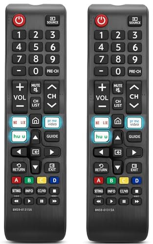 [2 Pack] N59-01315A Remote Control Replacement for Samsung-Smart-TV-Remote All Samsung LED QLED LCD 6/7/8/9 Series 4K UHD HDTV HDR Flat Curved Smart TV, with Netflix, Prime Video and Hulu Button