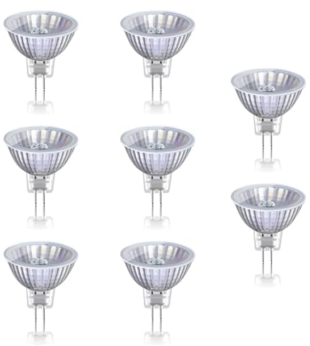 MR16 Halogenlampen, 8 Stück 35 Watt GU5.3 MR16 Halogen Reflektor, 550LM, 12V, 38° Abstrahlungswinkel, CRI> 99, 2800K Warmweiß Birne Leuchtmittel, Zwiebelgröße 50mm*50mm