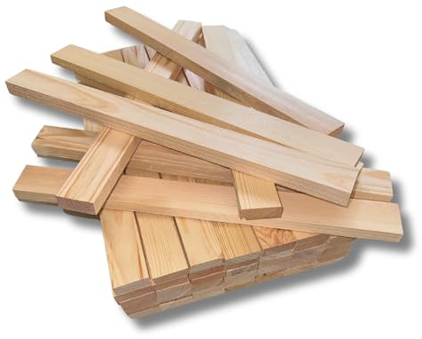 BAVASTYLE Bastelholz 51 Stück - 495x15x45 mm - PEFC zertifizierte Hölzer zum bastelen & bauen - Perfekt für DIY Projekte