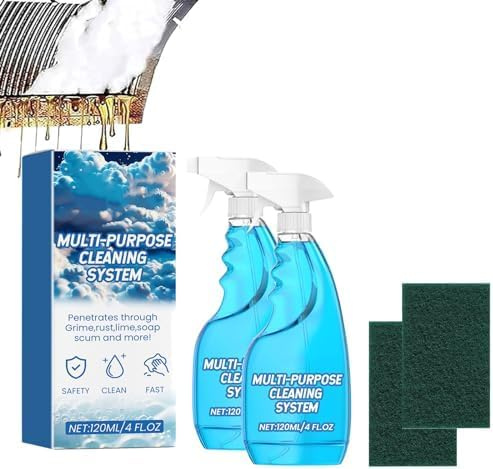 Splash Foam Spray, 120 ml Spritzspray Allzweckreiniger, Fettfleckenentfernungsspray, Schaumspray Ofenreiniger, Mehrzweck-Spritzschaum-Sprühtabletten & Sprühflasche, Spritzsprühreiniger (2 Stück)