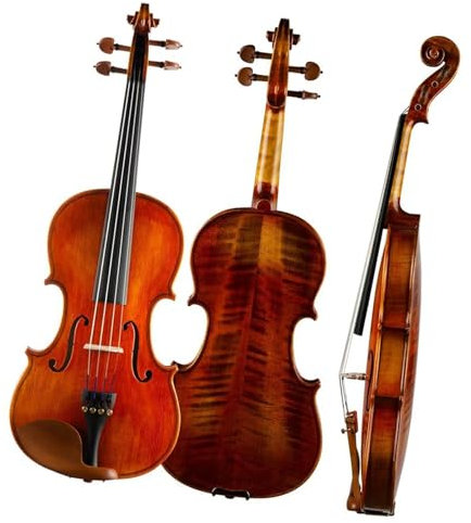 Geigen Violine für Anfänger klassisch glänzend für grundlegendes Lernen massive Fichte Ahorn 1/8-4/4 Etui Bogensaiten-Set