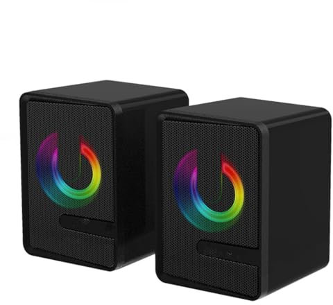 ZHCHAO Computer Speaker Wired Subwoofer Stereo Full-range Portable Mini RGB Speaker for Laptop Desktop Computer