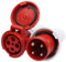 KIMISS Prise Industrielle Triphasée 4 Broches IP67 Étanche Rouge 380V-415V 63A 3P+E W Bloc-Terminal