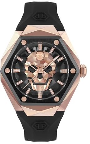 Philipp Plein Herren Uhr Analog Quarz The $Kull Spikes PWPWA0124 Silikon
