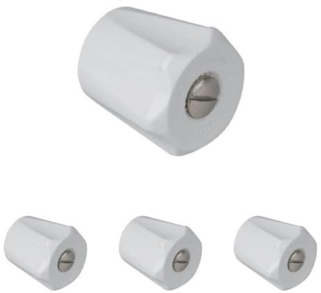 Comap S630300 Volant pour robinet apres 1989 avec vis de fixation carrée, Blanc (Lot de 4)