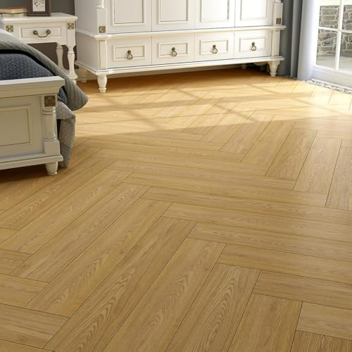 Yenhome 35 Stück Fliesenaufkleber Holzoptik Braun PVC Bodenbelag Selbstklebend 90x15cm Vinyl Bodenbelag Eiche Selbstklebende Bodenfliesen Vinylboden PVC Fliesen Klebe Vinylboden Wasserfest