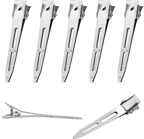 70 Stück EnteBill Haarspangen Haarclips Damen, 5,5cm Metall Haarklemmen Friseur Alligator Hair Clips Silber, Haarklammern Friseurbedarf Damen Locken Fixieren für Haarstyling DIY