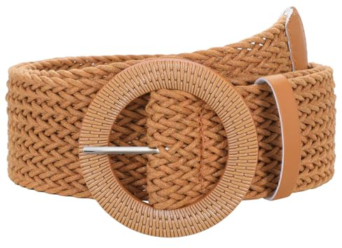 SUOSDEY Breiter Geflochtener Gürtel für Damen, Rattan Taillengürtel für Kleid Gewebter Boho Gürtel 5cm breit