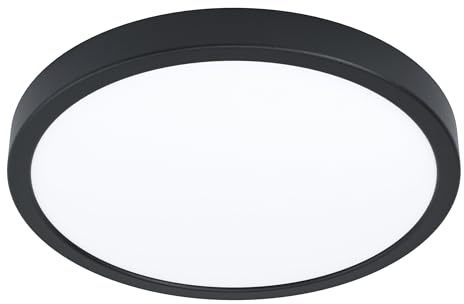 EGLO connect.z Smart-Home LED Bad Deckenlampe Fueva 6-Z, Ø 38, 9 cm, ZigBee | App und Sprachsteuerung Alexa, Lichtfarbe (warmweiß-kaltweiß), dimmbar, Deckenleuchte Badezimmer schwarz, IP44