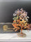KRISTALGLOBE Seven Chakra Crystal Tree of Life – 300 Natural Gemstone Chips – Handmade Bonsai Tree for Positive Energy – Pure Copper Wire, Agate Slice Base – Gifts for Women