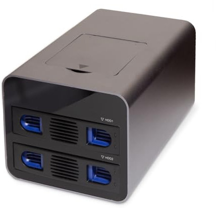 USB 3.2 (10Gbps) Type-C 2 Bay 2.5 Inch and 3.5 Inch SATA Hard Drive + 2 Bay M.2 NMVe Combo External Hard Drive Enclosure