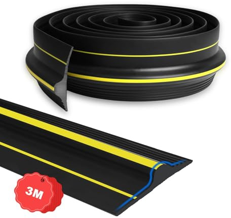 SDLDEER Garagentor Schwellendichtung 3m, 18mm Höhe Garagentor Dichtung Gummi DIY Garagentors Dichtung Bodenabdichtung aus Gummi - Wetterfest